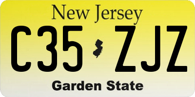 NJ license plate C35ZJZ
