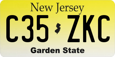 NJ license plate C35ZKC