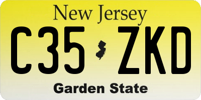NJ license plate C35ZKD