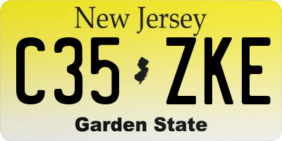NJ license plate C35ZKE