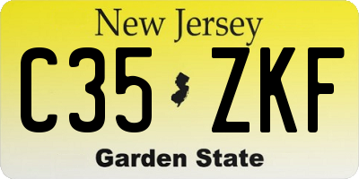 NJ license plate C35ZKF