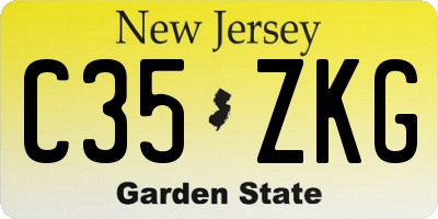 NJ license plate C35ZKG
