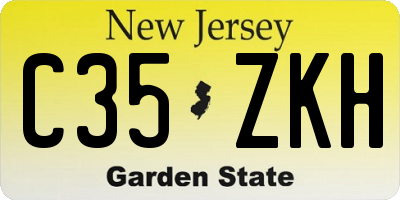 NJ license plate C35ZKH