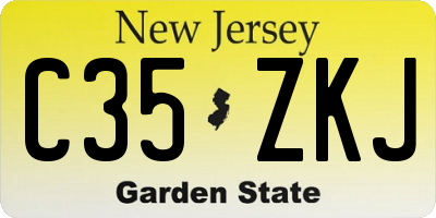 NJ license plate C35ZKJ