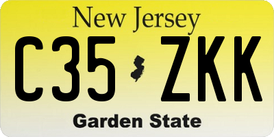 NJ license plate C35ZKK