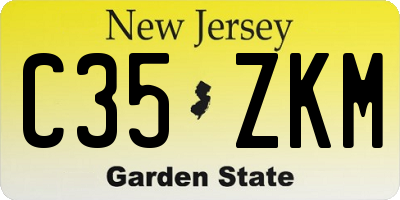 NJ license plate C35ZKM