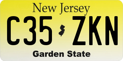 NJ license plate C35ZKN