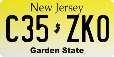 NJ license plate C35ZKO