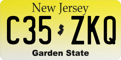 NJ license plate C35ZKQ