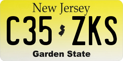 NJ license plate C35ZKS