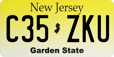 NJ license plate C35ZKU