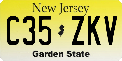 NJ license plate C35ZKV