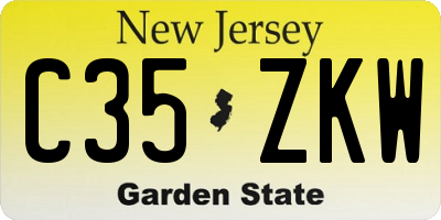 NJ license plate C35ZKW