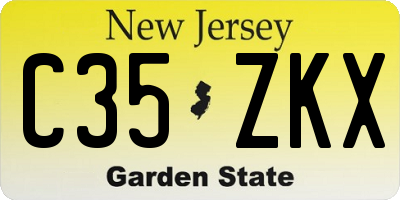 NJ license plate C35ZKX