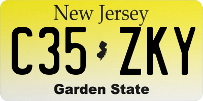 NJ license plate C35ZKY