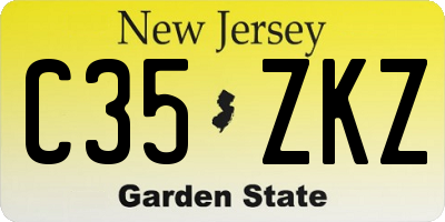 NJ license plate C35ZKZ