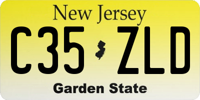 NJ license plate C35ZLD