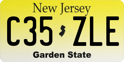 NJ license plate C35ZLE