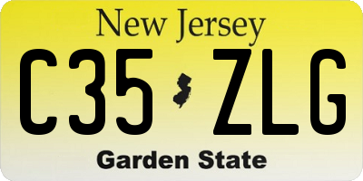NJ license plate C35ZLG