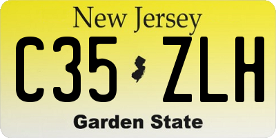 NJ license plate C35ZLH