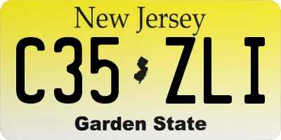 NJ license plate C35ZLI