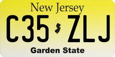 NJ license plate C35ZLJ