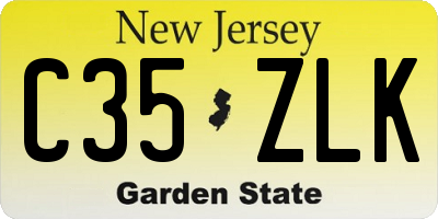NJ license plate C35ZLK