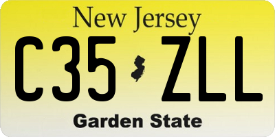 NJ license plate C35ZLL