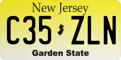 NJ license plate C35ZLN