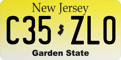 NJ license plate C35ZLO