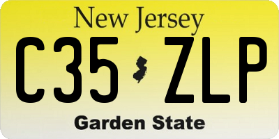 NJ license plate C35ZLP