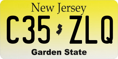 NJ license plate C35ZLQ