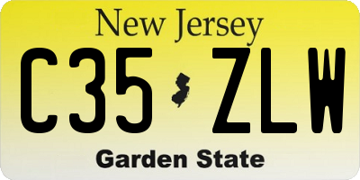 NJ license plate C35ZLW