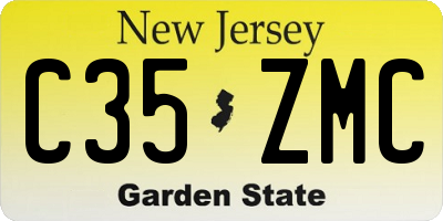 NJ license plate C35ZMC