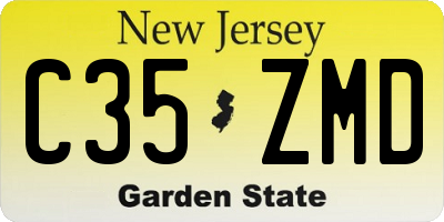 NJ license plate C35ZMD
