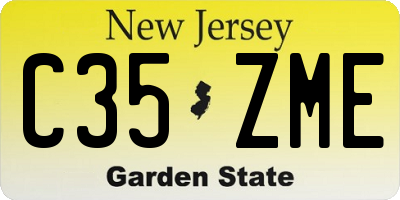NJ license plate C35ZME