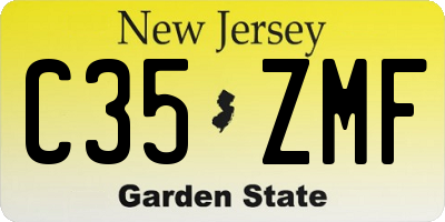 NJ license plate C35ZMF