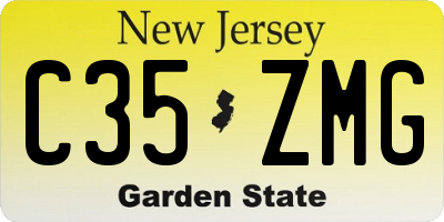 NJ license plate C35ZMG