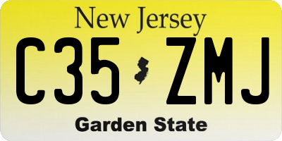 NJ license plate C35ZMJ