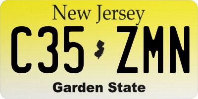 NJ license plate C35ZMN