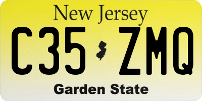 NJ license plate C35ZMQ