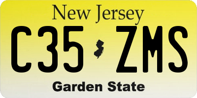NJ license plate C35ZMS