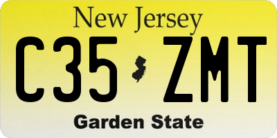 NJ license plate C35ZMT