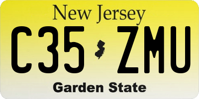 NJ license plate C35ZMU