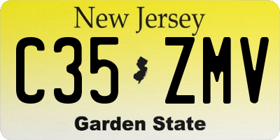 NJ license plate C35ZMV