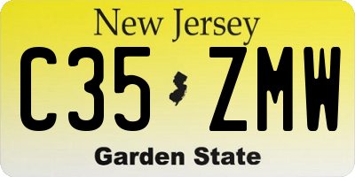 NJ license plate C35ZMW