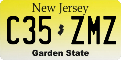 NJ license plate C35ZMZ