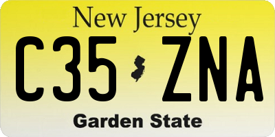 NJ license plate C35ZNA