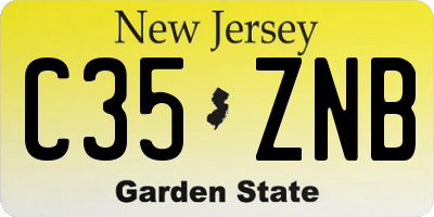 NJ license plate C35ZNB
