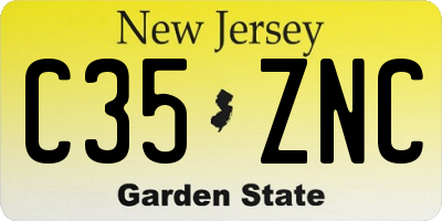 NJ license plate C35ZNC